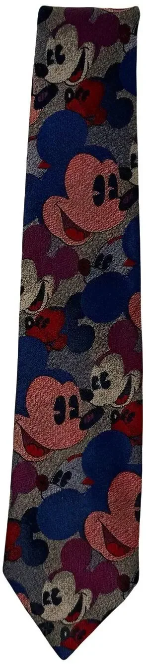 Vintage 90s Disney Mickey Mouse Neck Tie Blue Red USA Made Balancine